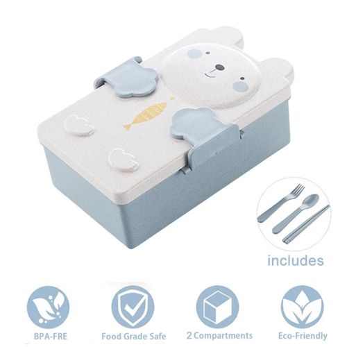 Fiambrera Taper para Niños + Cubiertos y Palitos Chinos Osito Azul 70K