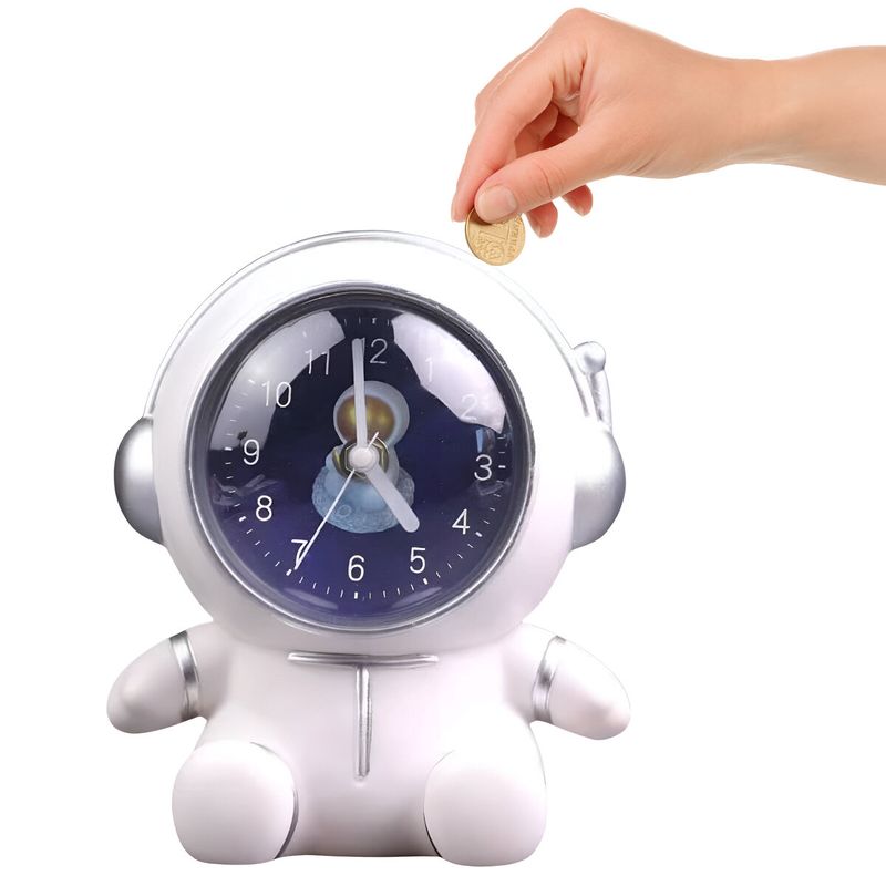 Alcancia-para-niños-con-reloj-silencioso-modelo-astronauta-Blanco