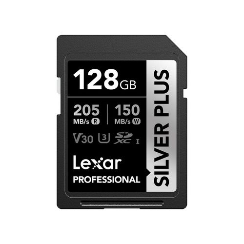 Memoria SD Lexar Professional 128GB - R205mb - W150mb - SILVER PLUS