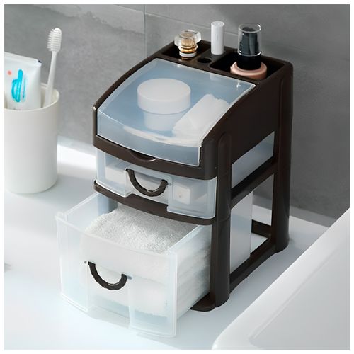 Estante Organizador Multiuso 2 Cajones para Baño Maquillaje Tocador M 703L