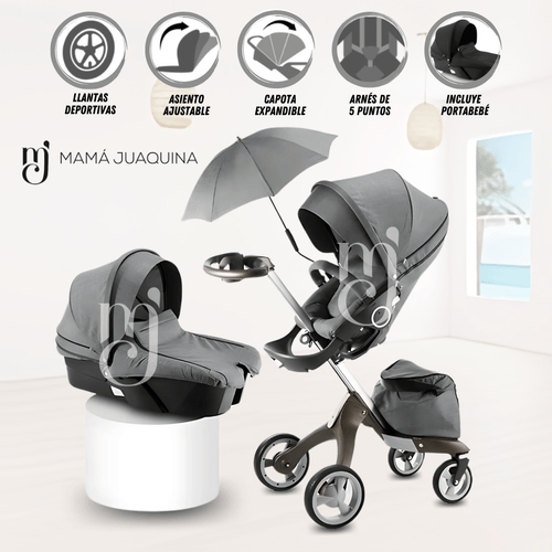 Coche Multifuncional Travel System 5 en 1 «CHASTAIN» Gris