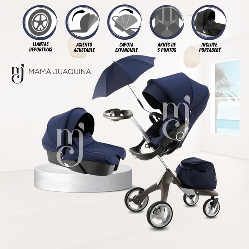 Coche Multifuncional Travel System 5 en 1 «CHASTAIN» Azul