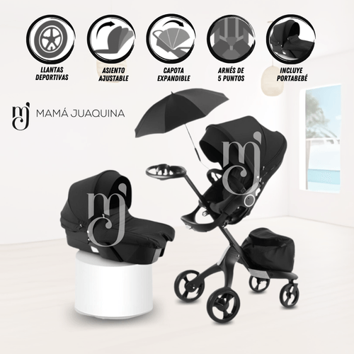 Coche Multifuncional Travel System 5 en 1 «CHASTAIN» Negro
