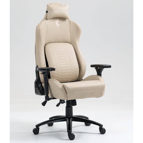 Silla Gamer Dreizt Titan Series Beige Premium Almohadilla Inteligente Reclinable Gas Lift Clase 4