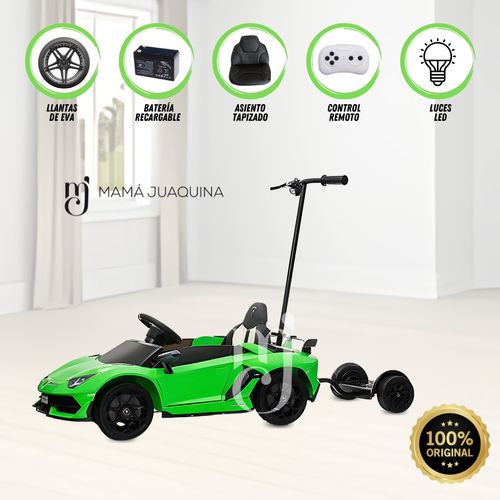 Carro a Batería para Niño y Adulto AVENTADOR Licensed Verde