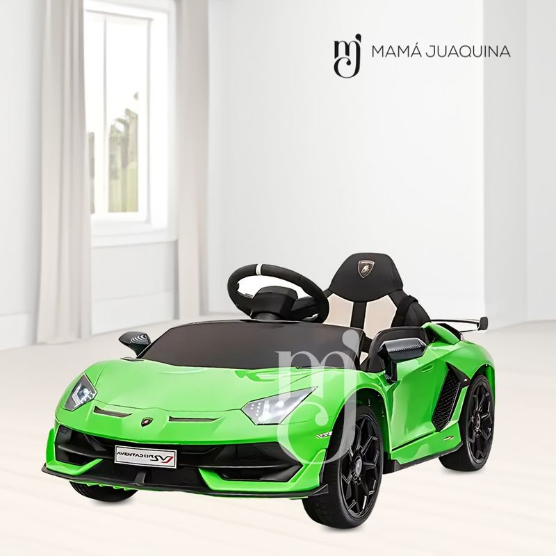Carro-a-Bateria-para-Niño-y-Adulto-AVENTADOR-Licensed-Verde