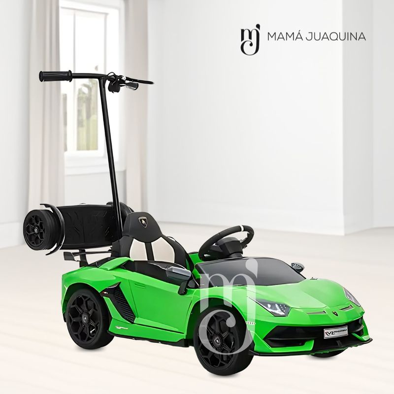 Carro-a-Bateria-para-Niño-y-Adulto-AVENTADOR-Licensed-Verde