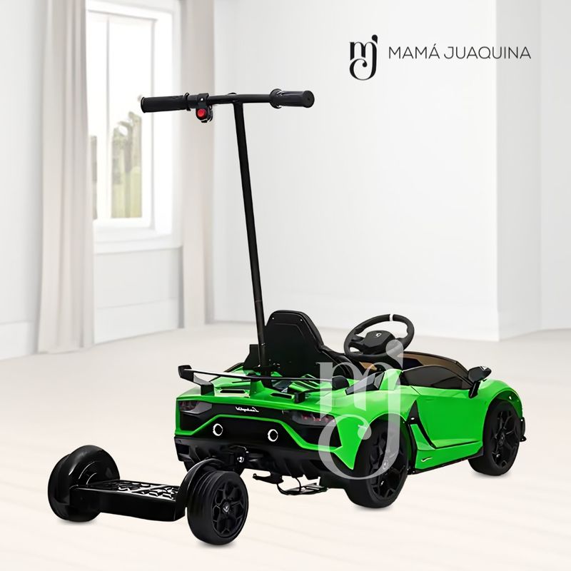 Carro-a-Bateria-para-Niño-y-Adulto-AVENTADOR-Licensed-Verde