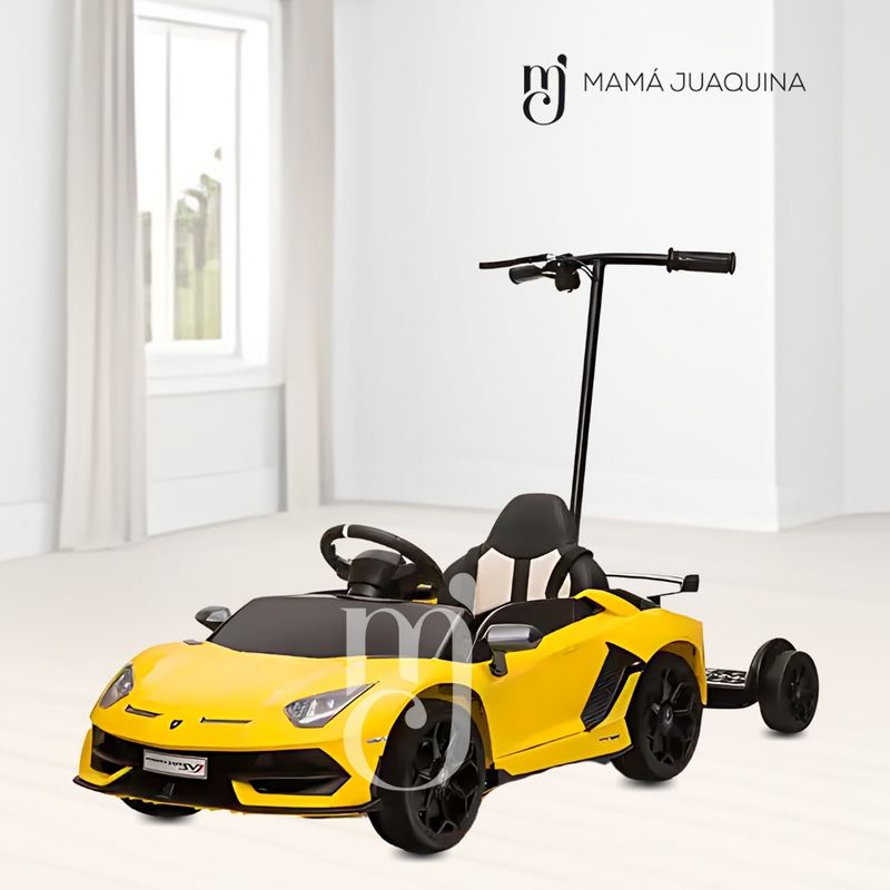 Carro-a-Bateria-para-Niño-y-Adulto-AVENTADOR-Licensed-Amarillo