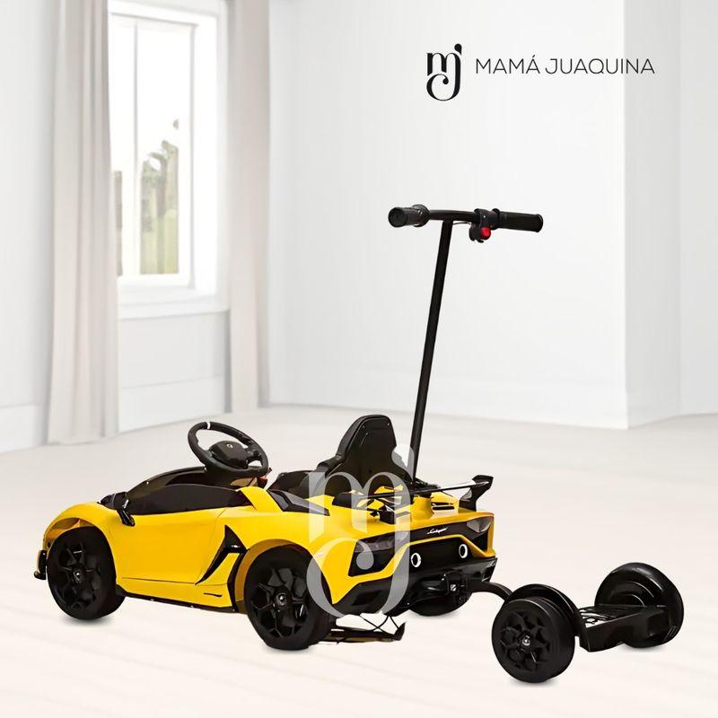 Carro-a-Bateria-para-Niño-y-Adulto-AVENTADOR-Licensed-Amarillo