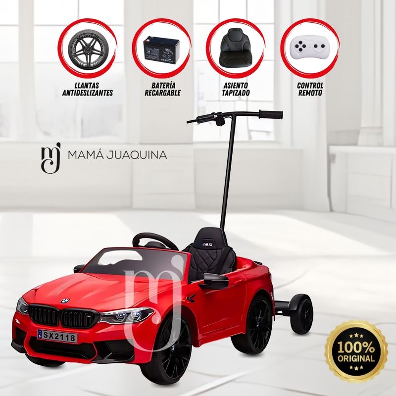 Carro-a-Bateria-para-Niño-y-Adulto-BMW-«SX2118»-Licensed-Rojo