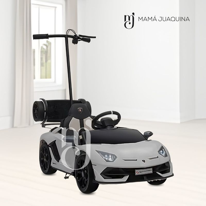 Carro-a-Bateria-para-Niño-y-Adulto-AVENTADOR-Licensed-Gris