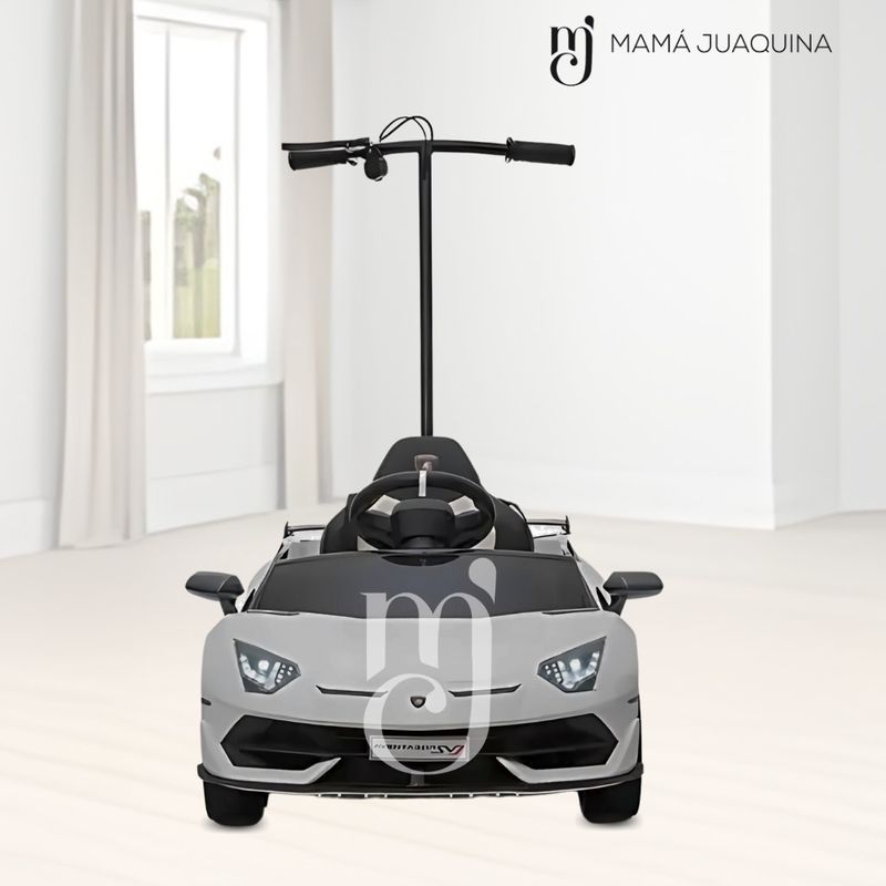 Carro-a-Bateria-para-Niño-y-Adulto-AVENTADOR-Licensed-Gris