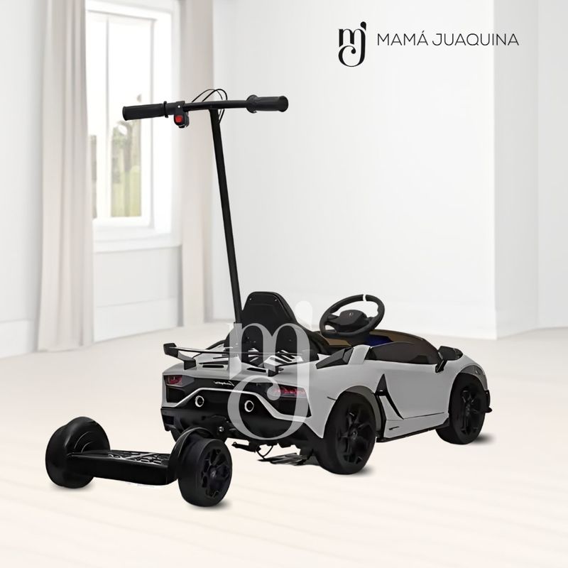 Carro-a-Bateria-para-Niño-y-Adulto-AVENTADOR-Licensed-Gris