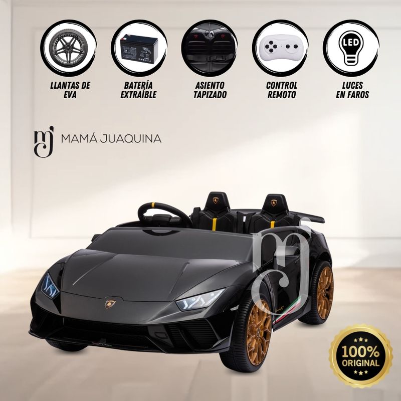 Auto-a-Bateria-Deportivo-para-Niños-«HURACAN»-Licenced-Negro
