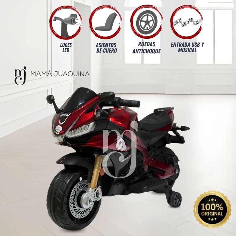 Moto-a-Bateria-para-Niños-«YAMAHA»-Licenced-Rojo
