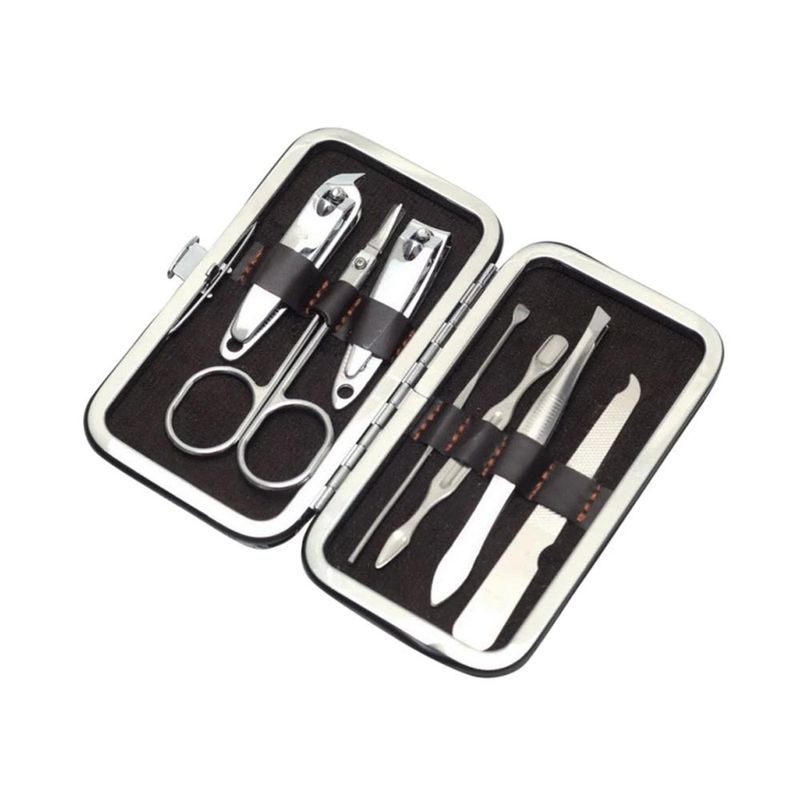 Set-Manicure-Pedicura-Acero-Inoxidable-7-Piezas-Cortauñas