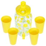 Set-de-Dispensador-de-Agua-35-L-Kawaii---4-Vasos-S11-Amarillo