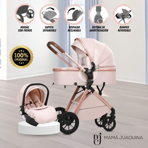 Coche Moisés de Lujo «CLOUIS» Rosa