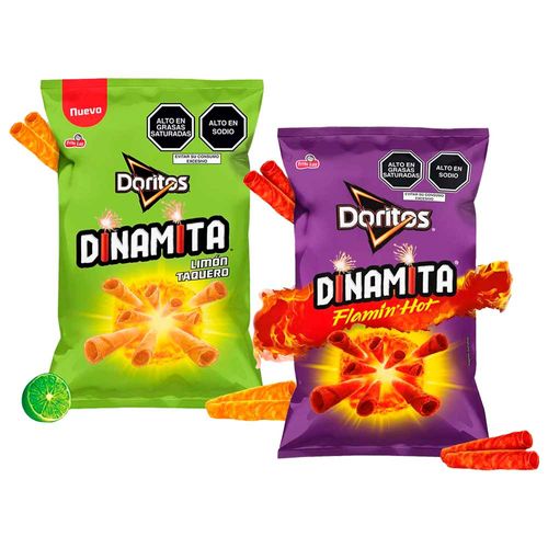 Pack DORITOS Dinamita Flamin' Hot 80g + Dinamita Limón Taquero 80g
