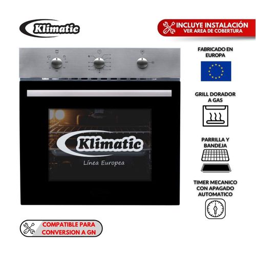 Horno a gas empotrable Klimatic Lubeck E 65 litros