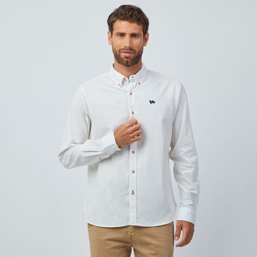 Camisa Hombre Lino Solid Manga Larga The Royal Parks
