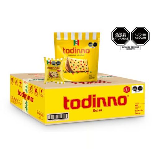 CAJA X6 PANETON TODINNO BOLSA 900 GR + TODINNITO 85 GR