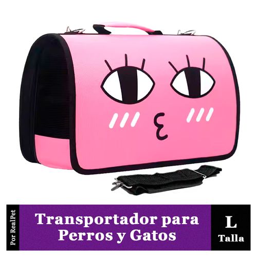 Transportador Grande para Gato o Perro Pequeño Rosado