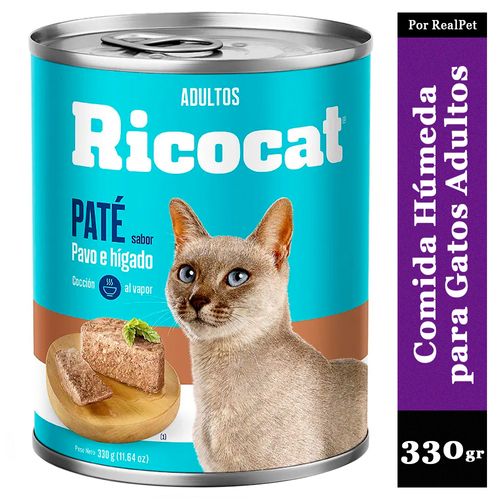 Paté para Gatos Adultos Ricocat Pavo e Hígado 330gr