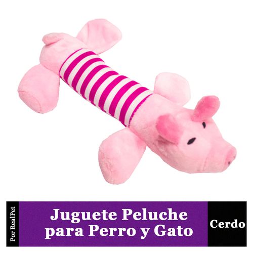 Juguete Peluche Cerdito con Sonido para Perro o Gato