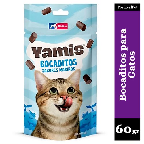 Snacks Yamis para Gato Bocaditos Sabor Marino 60 gr