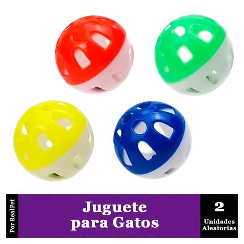 Juguete de Pelotas Bicolor para Gato 2 Unidades 3.8cm