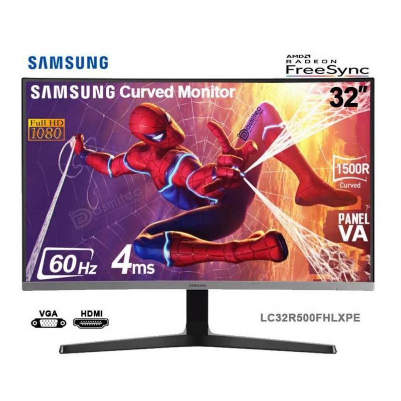 Monitor-Samsung-Curvo-32-LC32R500FHLXPE-VA-60HZ-4MS-FreeSync