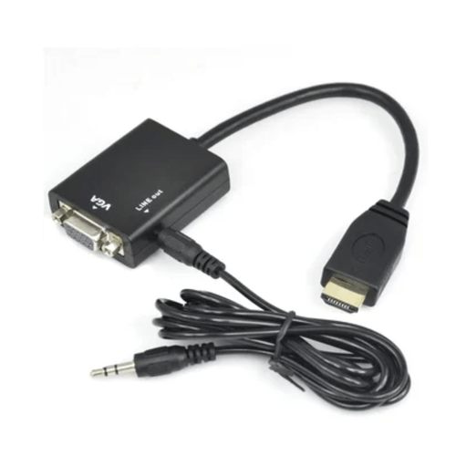 Adaptador Convertidor De Hdmi A Vga Hdmi Macho Vga + Audio - Negro