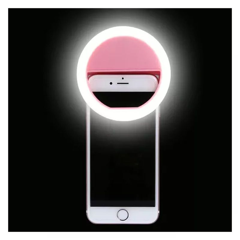 -Mini-Aro-Selfie-Anillo-Luz-Led--con-Clip-para-Celular-Rosado