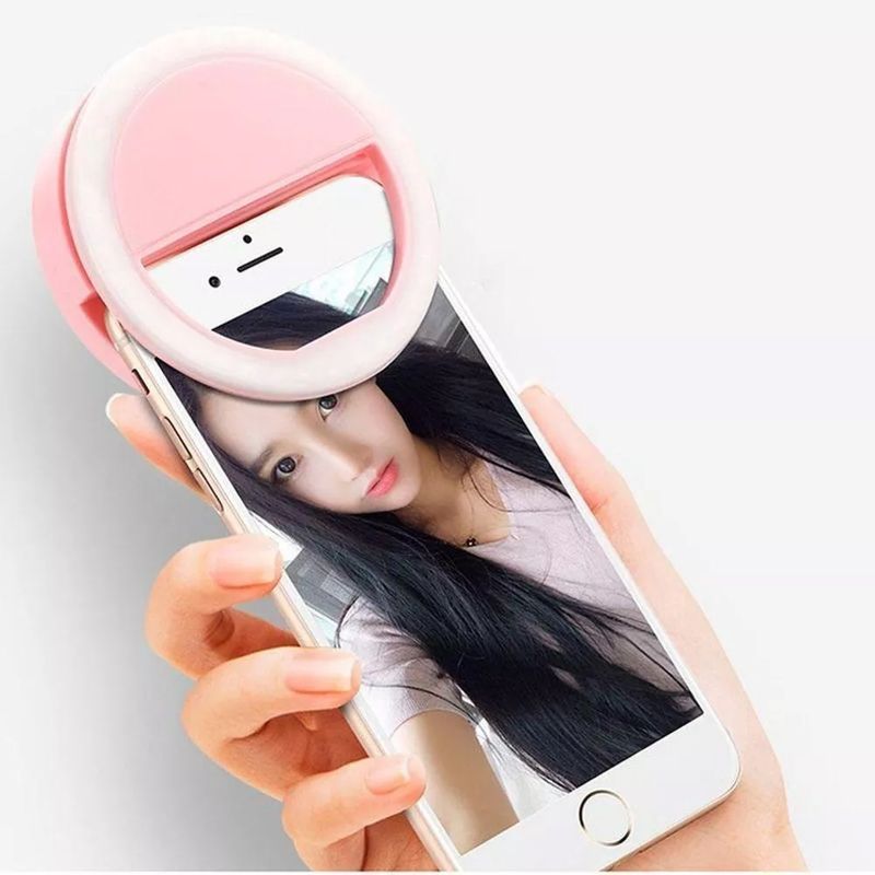 -Mini-Aro-Selfie-Anillo-Luz-Led--con-Clip-para-Celular-Rosado