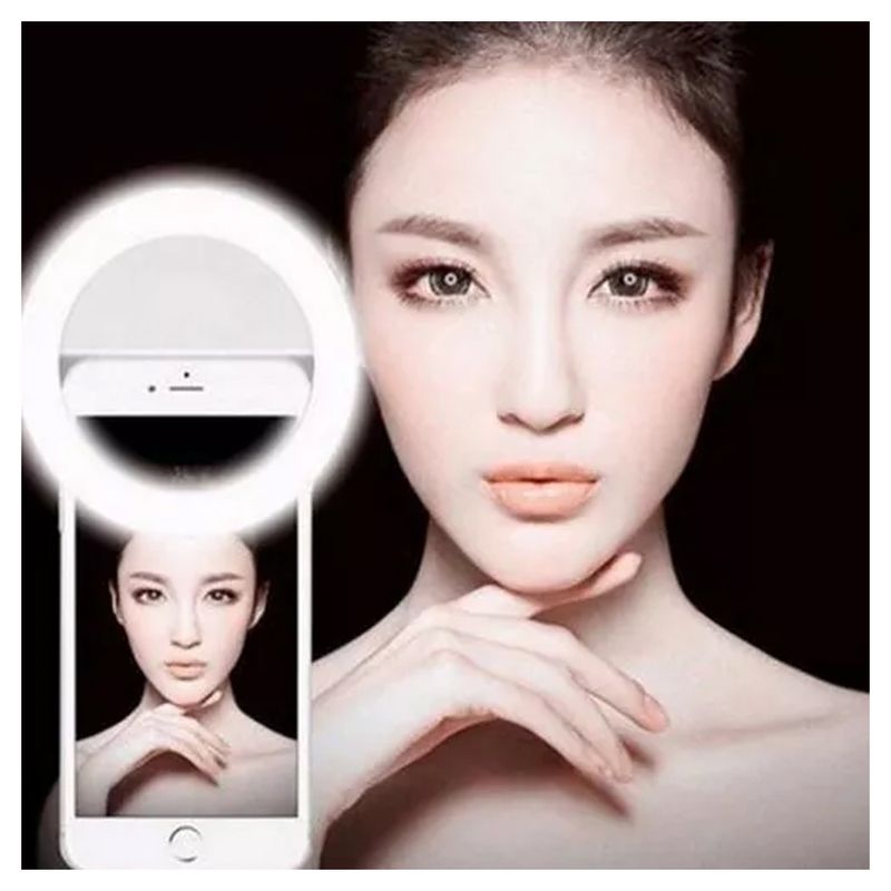 Mini-Aro-Selfie-Anillo-Luz-Led-con-Clip-para-Celular-Negro