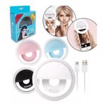 Mini-Aro-Selfie-Anillo-Luz-Led-con-Clip-para-Celular-Blanco