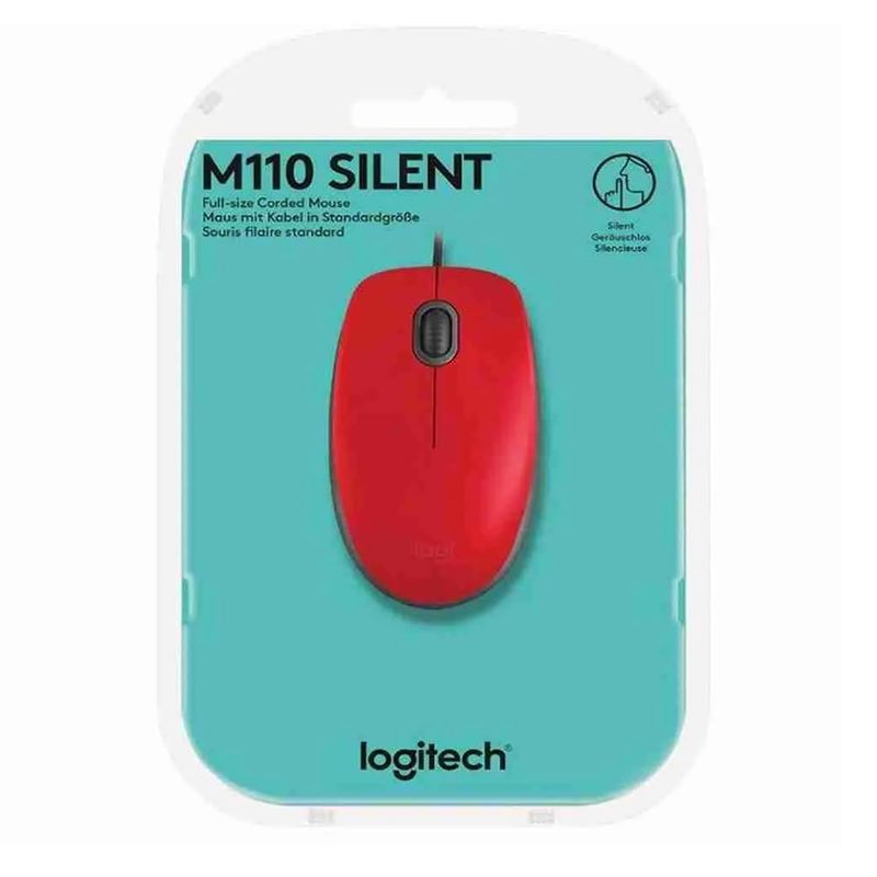 Mouse-Logitech-M110-Silent-USB-Red