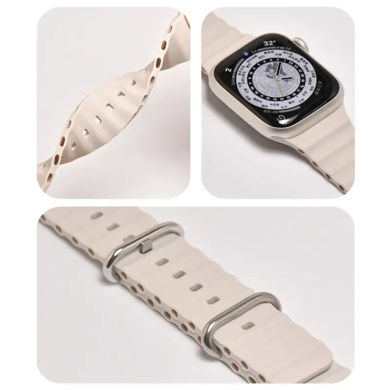 Correa-Ultra-Ocean-de-Silicona-para-Apple-Watch-Color-Beige-de-Silicona-42-44-45-49mm