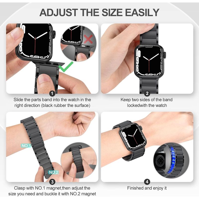 Correa-Acero-Inoxidable-para-Apple-watch-y-Smart-watch-Chain-Two-Section-Color-Negro