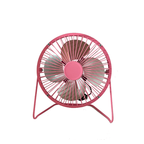 VENTILADOR DE METAL 20CM USB PORTÁTIL OFICINA ESCRITORIO ROSADO