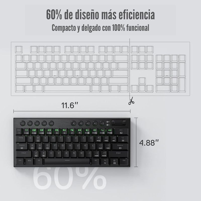 Redragon---Teclado-Horus-Mini-K632-60--Wired-Switch-Red---Negro