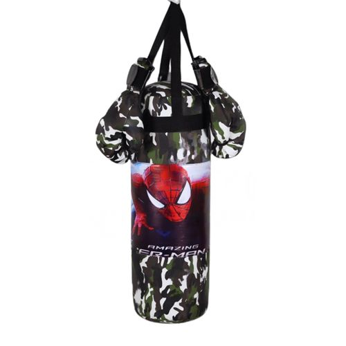 SACO DE BOX INFANTIL CAMUFLADO CON PAR DE GUANTES VERDE