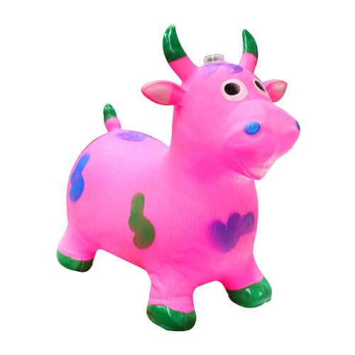 VACA SALTARIN INFLABLE PARA NIÑOS Y NIÑAS ROSADO