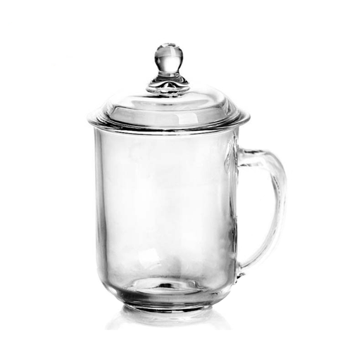 Taza de Vidrio con Tapa para Infusiones de 350 ml