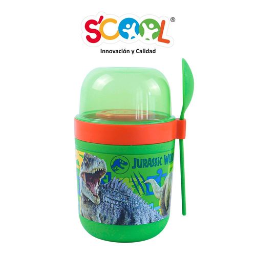 Vaso Yogurt Scool De 680Ml Con Cuchara Jurassic