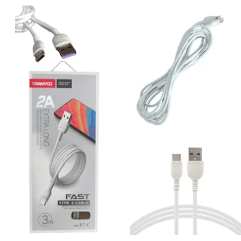 Cable-3-Metros-usb-a-tipo-C-2A-TRANYOO-carga-rapida-usb