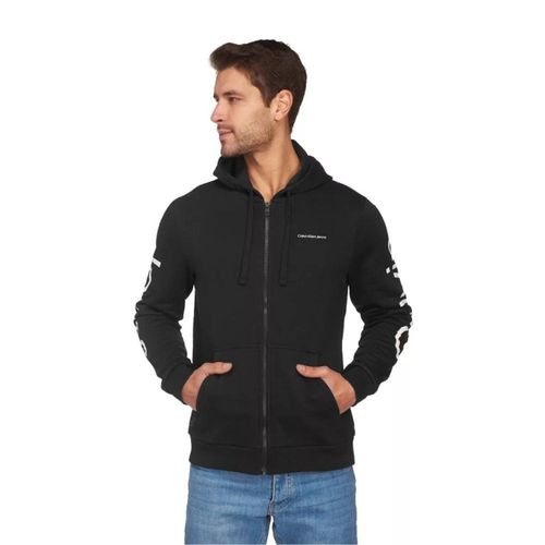 Casaca Hombre Calvin Klein Hoodie Logo Print - Negro