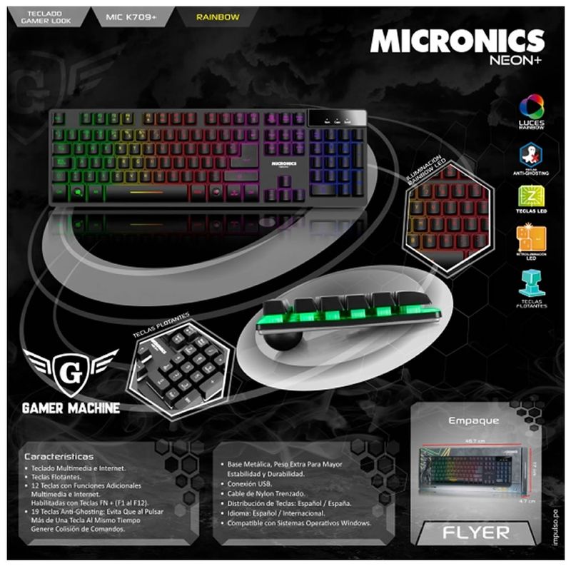 Teclado-Gamer-Micronics-Neon-Luz-Led